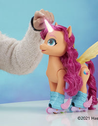 My Little Pony: A New Generation Movie Sing 'N Skate Sunny Starscout - Interactive 9-Inch Remote Control Toy with 50 Reactions, Lights
