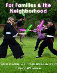 Starlux Games Glow Battle: A Ninja Game with Glow-in-The-Dark Foam Swords - an Indoor & Outdoor Activity for Boys, Girls and Teens Ages 8+
