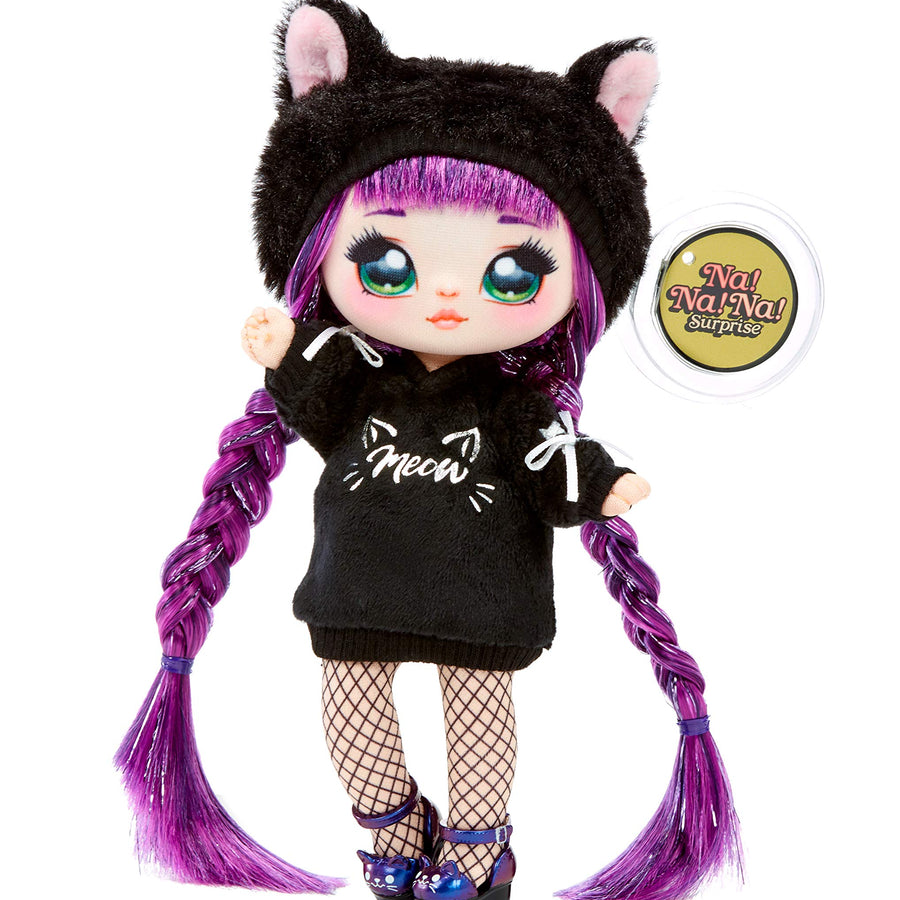 Na Na Na Surprise 3-in-1 Backpack Bedroom Playset With Fashion Doll Tuesday Meow In Exclusive Outfit | Black Fuzzy Kitty Bag, Real Mirror, Closet with Drawer, Pillows, Blanket | Kids Ages 5+