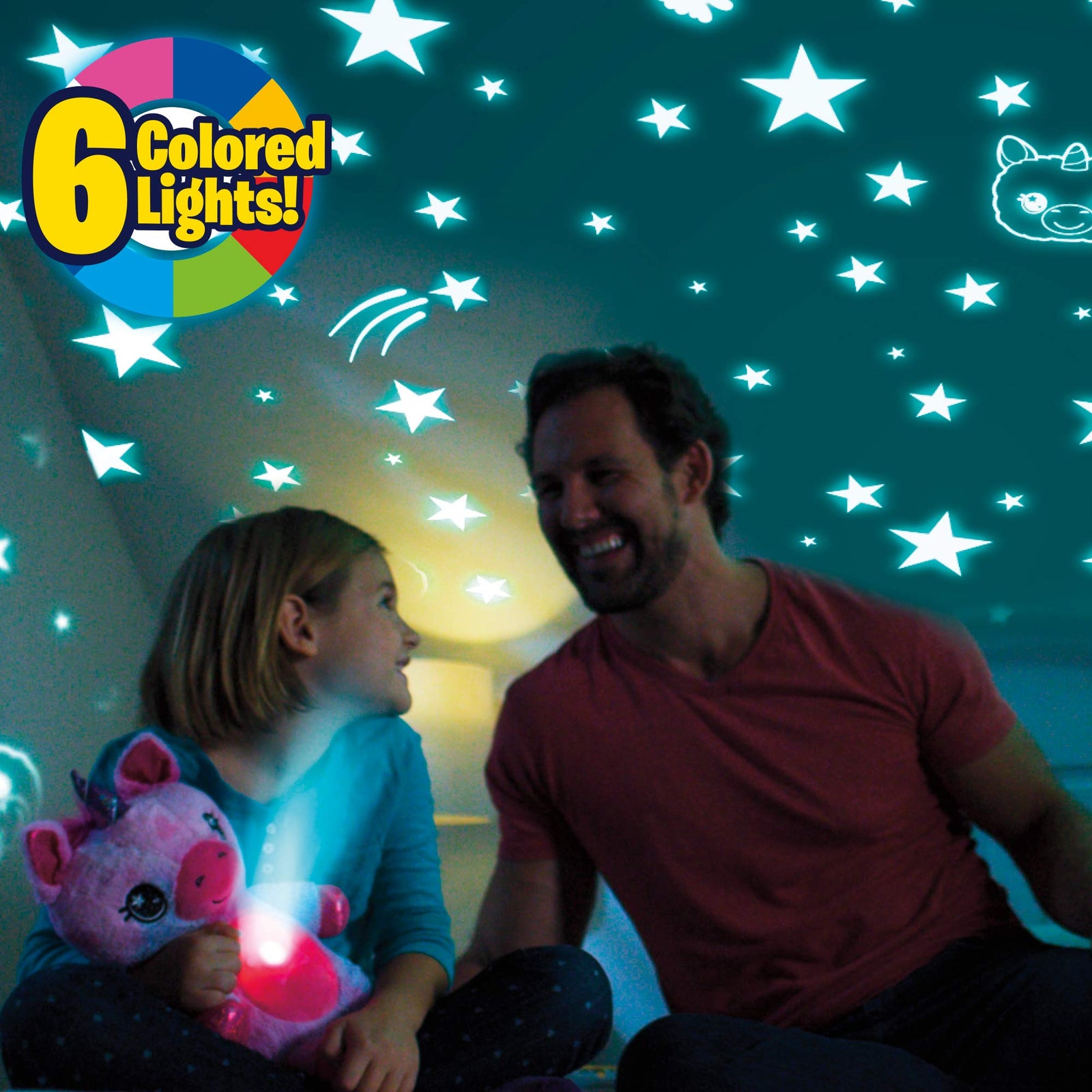 Ontel Star Belly Dream Lites, Stuffed Animal Night Light, Magical Pink and Purple Unicorn, As Seen on TV