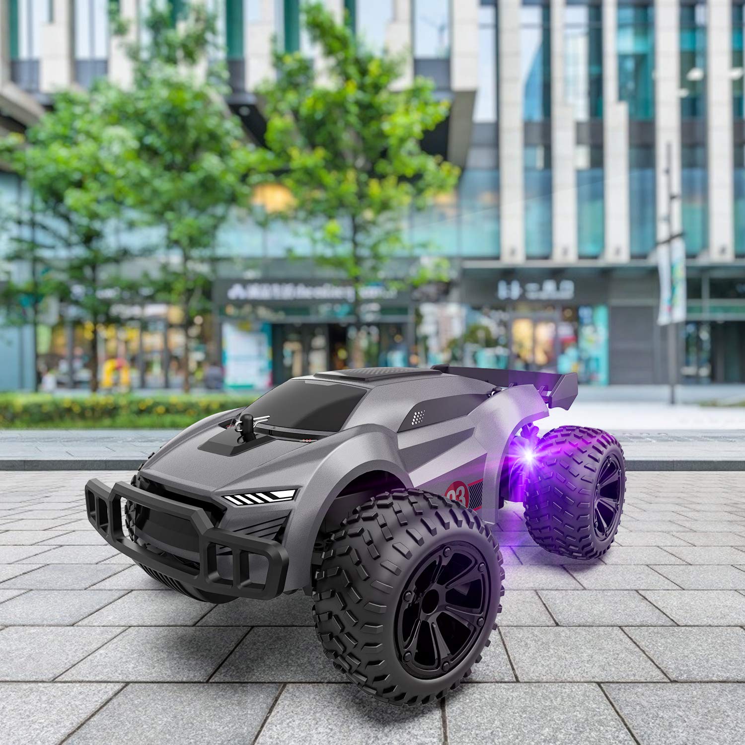 EpochAir Remote Control Car - 2.4GHz High Speed Rc Cars, Offroad Hobby Rc Racing Car with Colorful Led Lights and Rechargeable Battery,Electric Toy Car Gift for 3 4 5 6 7 8 Year Old Boys Girls Kids
