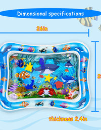 CUKU Tummy time Water Play mat Baby & Toddlers is The Perfect Fun time Play Inflatable Water mat,Activity Center Your Baby's Stimulation Growth
