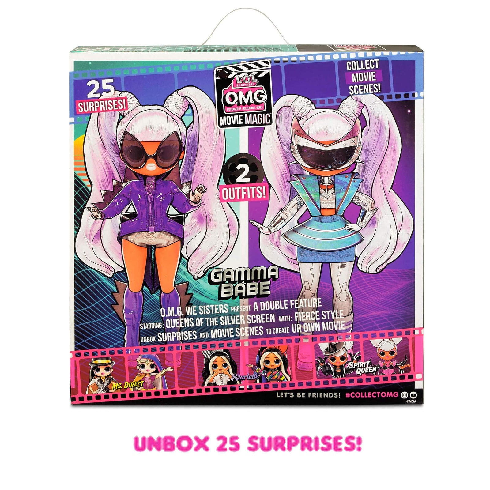 LOL Surprise OMG Movie Magic Gamma Babe Fashion Doll with 25 Surprises Including 2 Outfits, 3D Glasses, Movie Accessories, Reusable Playset– Gift for Kids, Toys for Girls Boys Ages 4 5 6 7+ Years Old