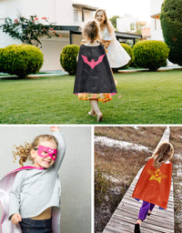 Kids Dress Up 4PCS Superhero Capes Set and Slap Bracelets forGirls Costumes Birthday Party Gifts
