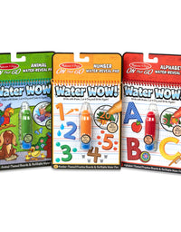 Melissa & Doug On the Go Water Wow! Reusable Water-Reveal Activity Pads, 3-pk, Animals, Alphabet, Numbers
