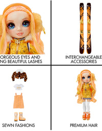 Rainbow High Winter Break Poppy Rowan – Orange Fashion Doll and Playset with 2 Designer Outfits, Pair of Skis and Accessories, Gift for Kids and Collectors, Toys for Kids Ages 6 7 8+ to 12 Years Old
