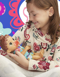 Baby Alive Baby Lil Sounds: Interactive Brown Hair Baby Doll for Girls & Boys Ages 3 & Up, Makes 10 Sound Effects, Including Giggles, Cries, Baby Doll with Pacifier
