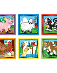 Melissa & Doug Farm Wooden Cube Puzzle With Storage Tray - 6 Puzzles in 1 (16 pcs)

