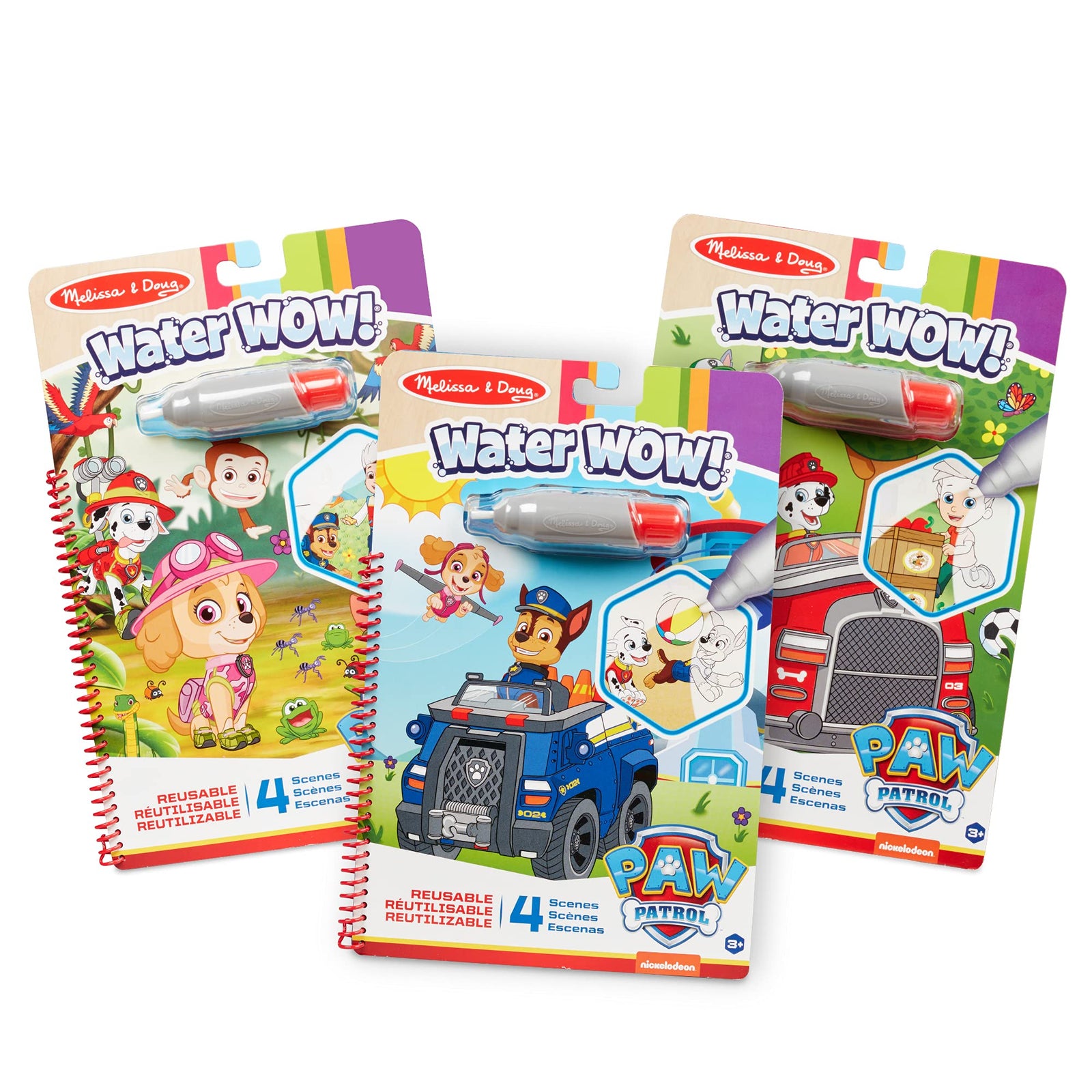 Melissa & Doug PAW Patrol Water Wow! 3-Pack - Skye, Chase, Marshall Water Reveal Travel Activity Pads