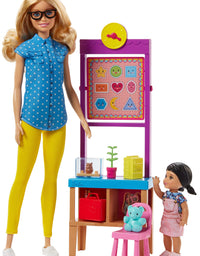 Barbie Teacher Doll with Flipping Blackboard Playset and School-Themed Toys [Amazon Exclusive]
