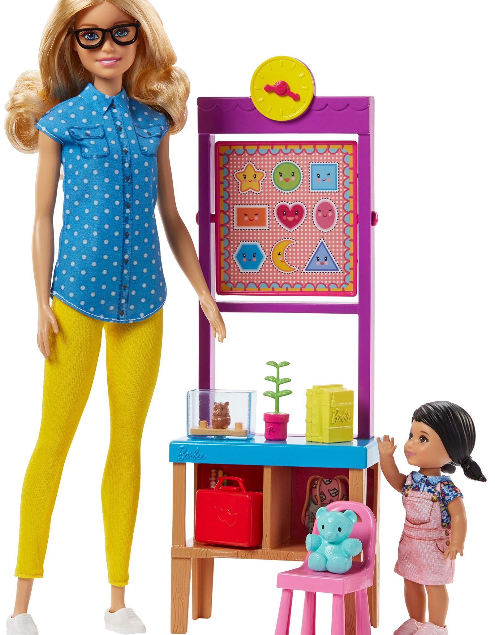 Barbie Teacher Doll with Flipping Blackboard Playset and School-Themed Toys [Amazon Exclusive]