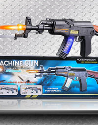 Light Up Toy Machine Gun with Folding Bayonet by ArtCreativity, Cool LED, Sound and Vibration Effect, 16 Inch Pretend Play Military Submachine Pistol, Great Gift for Boys and Girls
