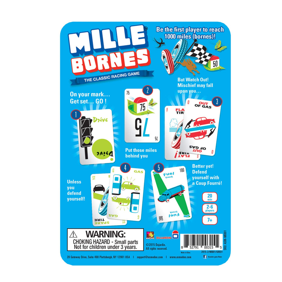 Mille Bornes The Classic Racing Game, Fast-Paced Card Game, Strategy Game, Fun Family Game for Adults and Kids, Ages 7 and Up, 2-6 Players, Average Playtime 20 Minutes, Made by Zygomatic
