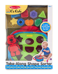 Melissa & Doug K's Kids Take-Along Shape Sorter Baby Toy With 2-Sided Activity Bag and 9 Textured Shape Blocks
