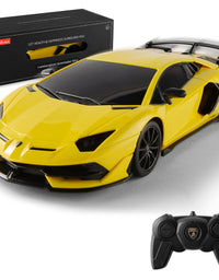 BEZGAR Remote Control Car Licensed RC Series, 1:24 Scale Remote Control Lambor Aventador SVJ Electric Sport Racing Hobby Toy Car Model Vehicle for Boys,Girls,Teens and Adults Gift (Orange)
