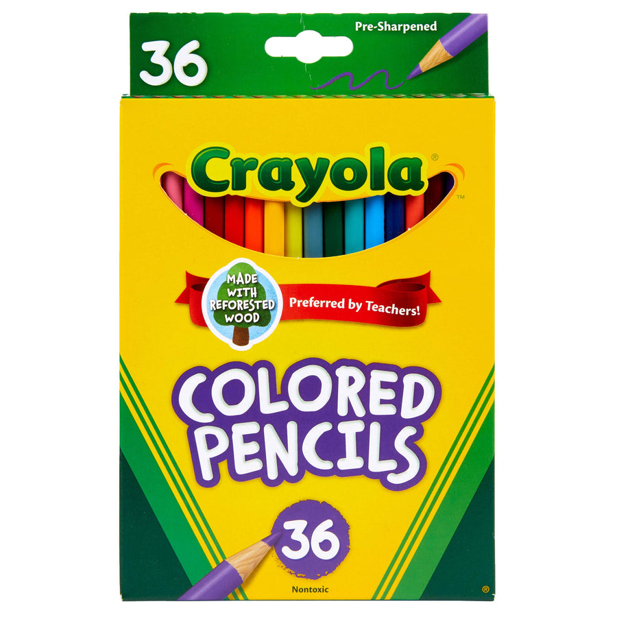 Crayola Colored Pencil Set, School Supplies, Assorted Colors, 36 Count, Long