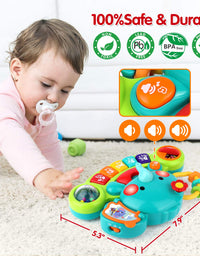 Baby Piano Toy 6 to 12 Months Elephant Light Up Music Baby Toys for 6 9 12 18 Months Early Learning Educational Piano Keyboard Infant Toys Baby Girl Piano Toy Gift Toy for 1 year old Boys Girls
