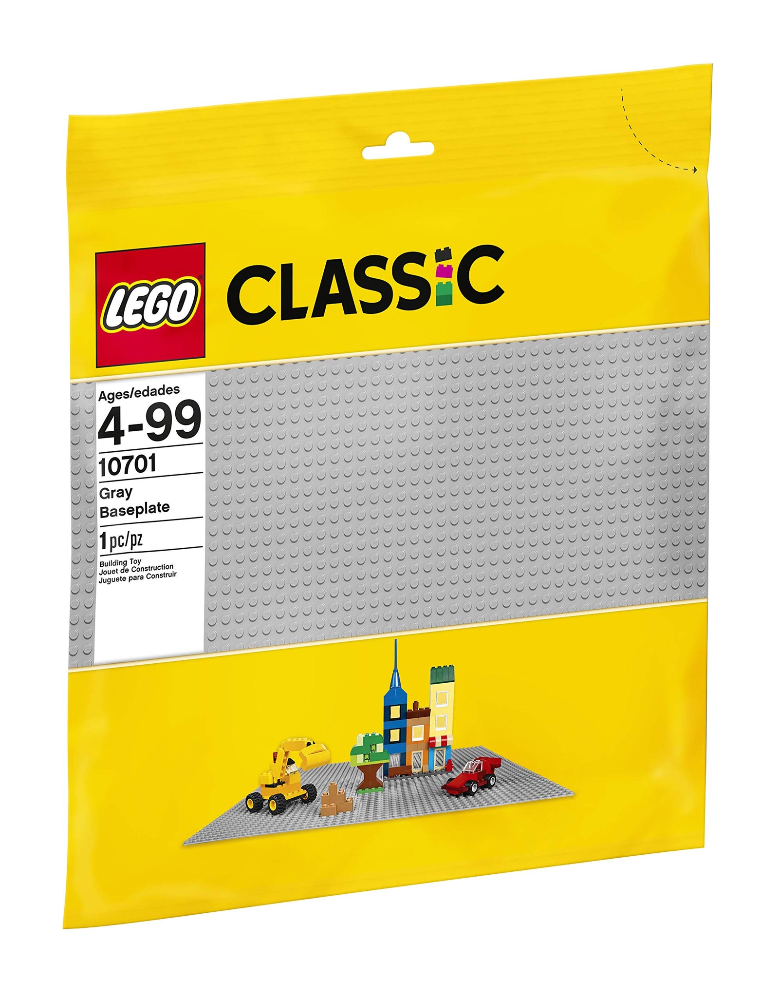 LEGO Classic Gray Baseplate 10701 Building Toy Compatible with Building Bricks for Kids Play (1 Piece)