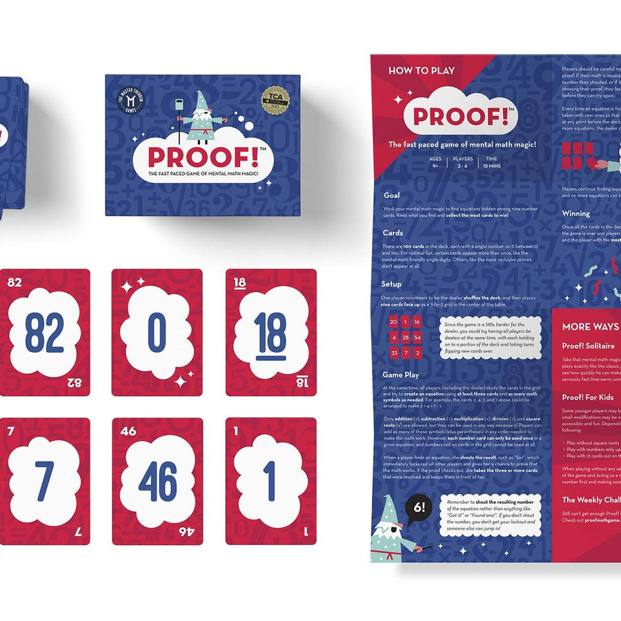Proof! Math Game - The Fast Paced Game of Mental Math Magic - Teachers’ Choice Award Winning Educational Game, Ages 9+