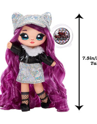Na Na Na Surprise Glam Series Chrissy Diamond Fashion Doll & Metallic Cat Purse, Purple Hair, Cute Kitty Ear Hat Outfit & Accessories, 2-in-1 Gift for Kids, Toy for Girls & Boys Ages 5 6 7 8+ Years
