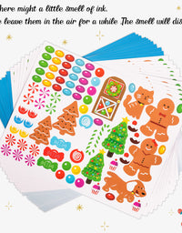 Make-a-Gingerbread House Stickers for Kids - Christmas Party Game/Craft/Activity/Favor/Supplies - 13 Finished Products
