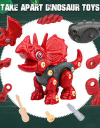 Sanlebi Toy for 4 5 6 Year Old Boys Take Apart Dinosaur Toys for Kids Building Toy Set with Electric Drill Construction Engineering Play Kit STEM Learning for Boys Girls Age 3 4 5 Year Old
