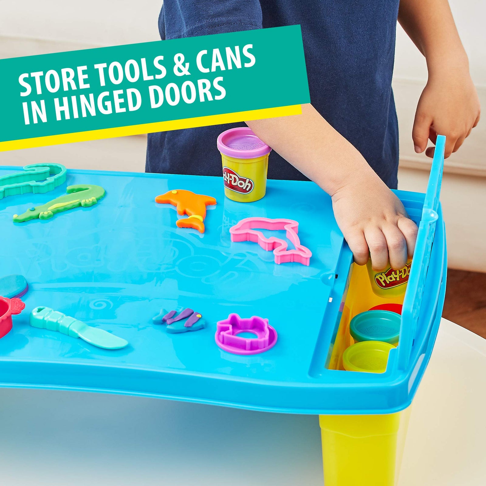 Play-Doh Play 'N Store Kids Play Table for Arts & Crafts Activities with 8 Non-Toxic Colors, 2 Oz Cans (Amazon Exclusive)