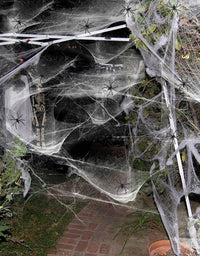 Moon Boat Fake Spider Web Cobweb Halloween Party Decorations Props 1000 sqft with 120 Spiders
