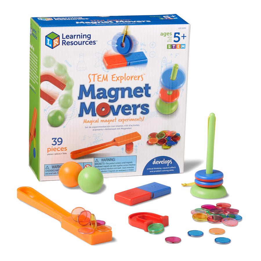 Learning Resources STEM Explorers - Magnet Movers, Develops Critical Thinking Skills, STEM Certified Toys, Educational Preschool Toys, 39 Pieces, Ages 5+
