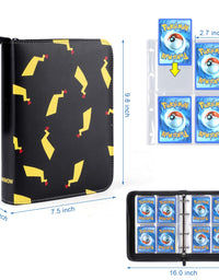 WEWOW Carrying Case Binder for Pokemon Cards, Card Collector Album Holder Fits 400 Cards with 50 Removable Sheets, 4 Pocket Card Binder Book Folder Organizer for Trading Cards.
