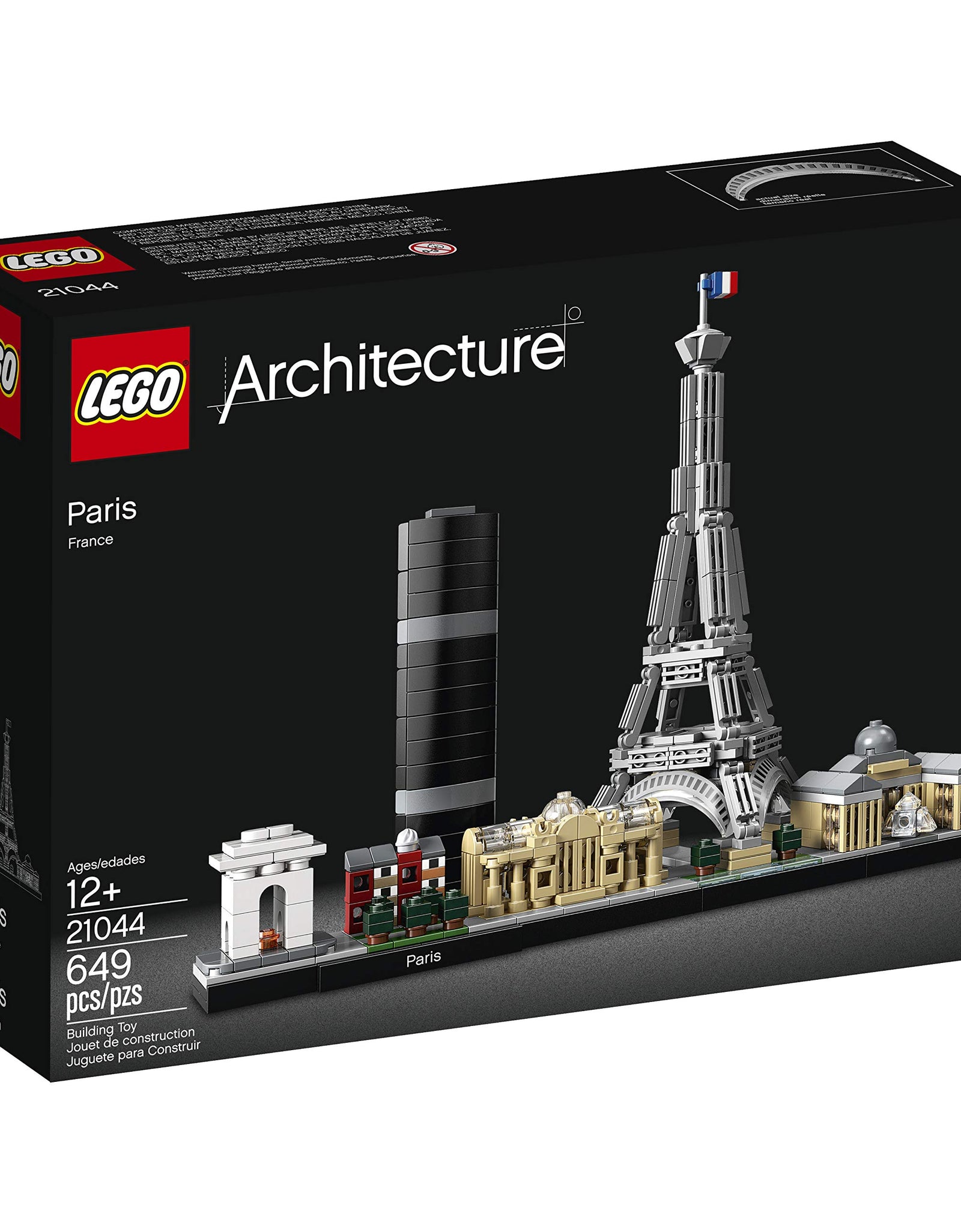 LEGO Architecture Skyline Collection 21044 Paris Skyline Building Kit with Eiffel Tower Model and Other Paris City Architecture for Build and Display (649 Pieces)