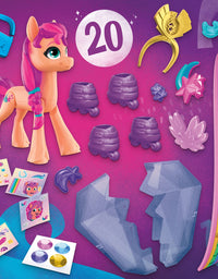 My Little Pony: A New Generation Movie Crystal Adventure Sunny Starscout - 3-Inch Orange Pony Toy, Surprise Accessories, Bracelet
