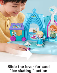 Disney Frozen Arendelle Winter Wonderland by Little People, ice skating playset with Anna and Elsa figures for toddlers and preschool kids

