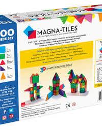 Magna-Tiles 100-Piece Clear Colors Set, The Original Magnetic Building Tiles For Creative Open-Ended Play, Educational Toys For Children Ages 3 Years +
