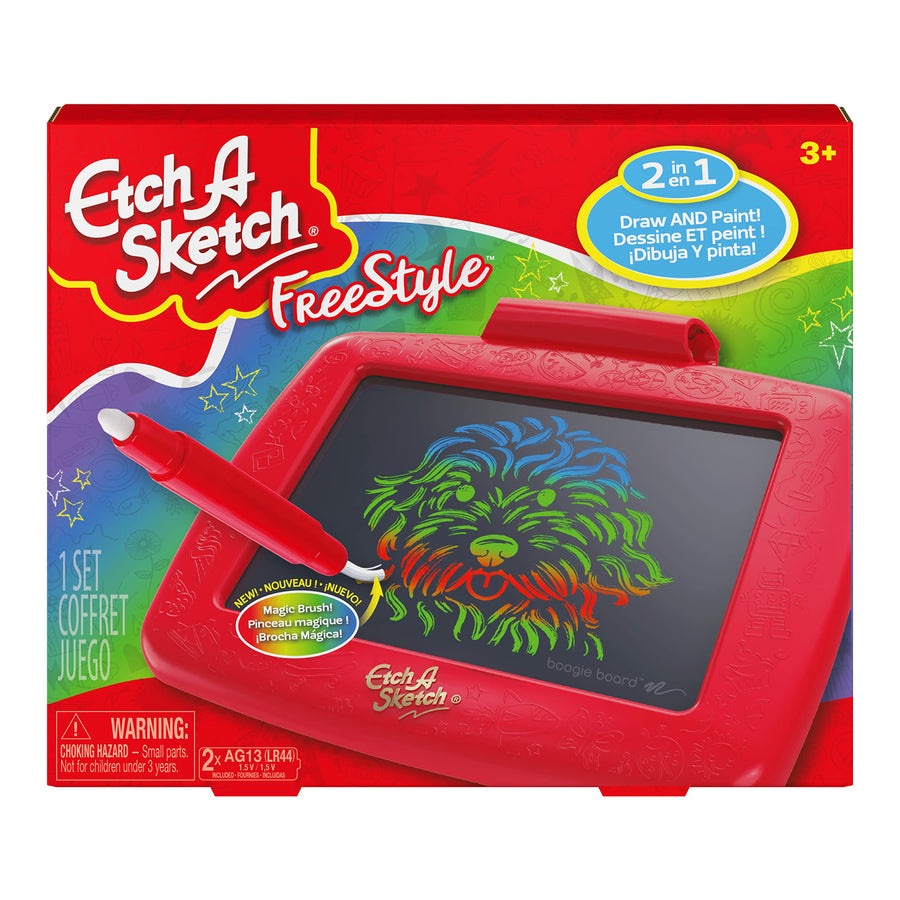 Etch A Sketch Freestyle, Drawing Tablet with 2-in-1 Stylus Pen and Paintbrush, Magic Screen, Kids Toys for Ages 3 and up