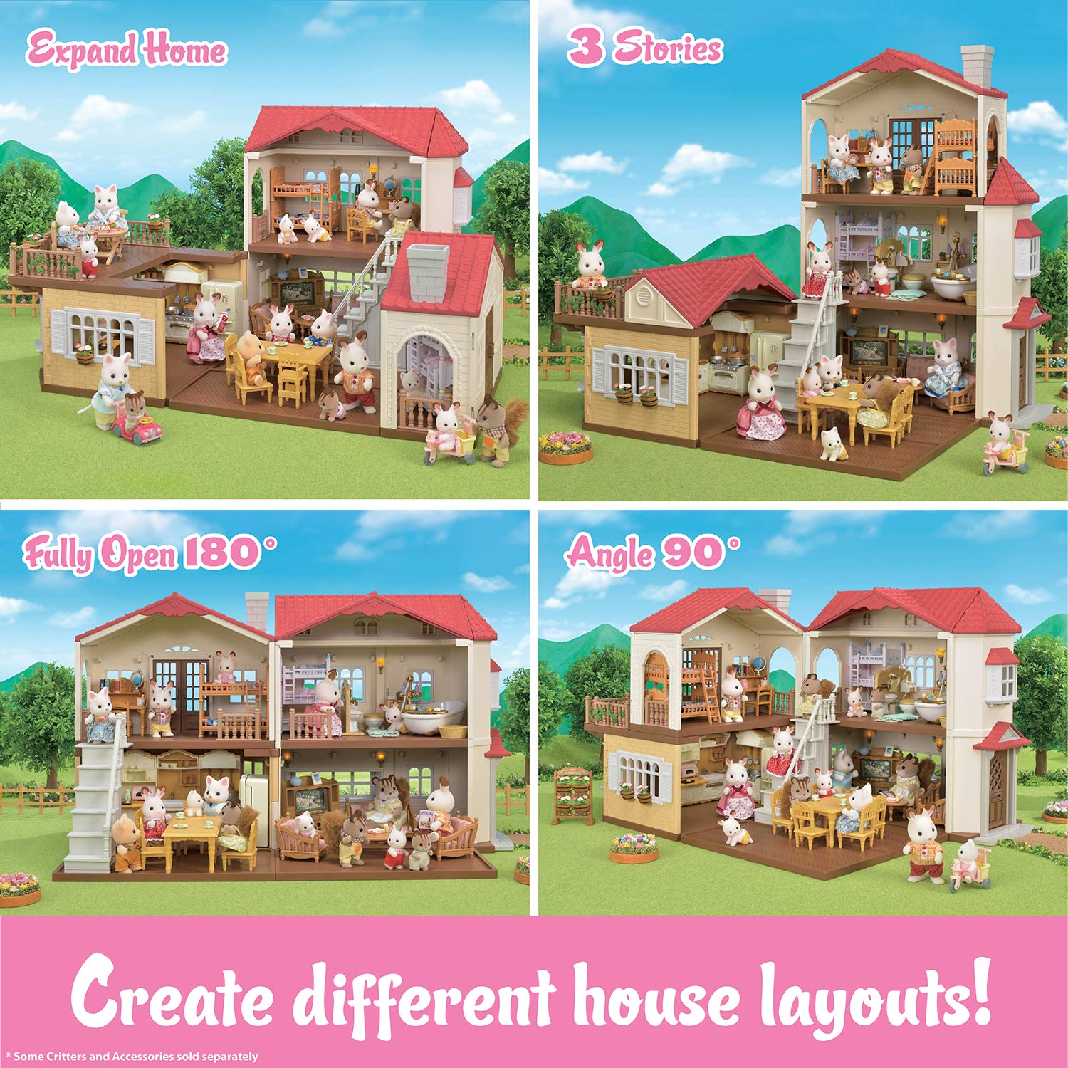 Calico Critters Red Roof Country Home Gift set