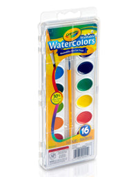 Crayola Washable Watercolors, 16 Count, 4 Ounces
