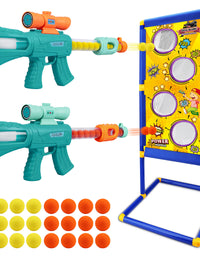 Shooting Game Toy for Boys - 2 Player Toy Foam Blaster Air Guns, 24 Foam Bullet Balls Popper & Standing Shooting Target, Birthday Gifts for Age 3 4 5 6 7 8 9 10-12 Years Old Kids, Girls
