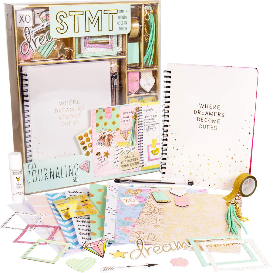 STMT DIY Journaling Set - Personalize & Decorate Your Planner/Organizer/Diary/Journal with Stickers, Gems, Glitter Frames & Clips, Bookmarks, Tassel Keychain - Great Gift Idea for Women and Teen Girls