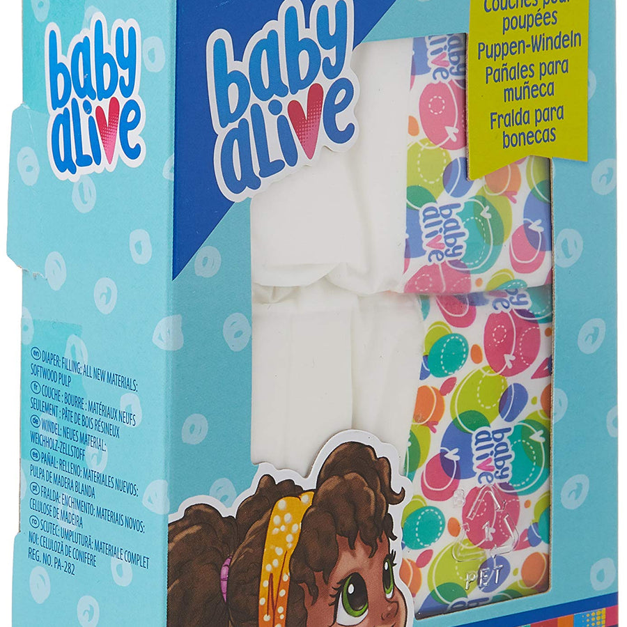 Baby Alive Doll Diaper Refill, Includes 4 Diapers, Toys Accessories, for Kids Ages 3 Years Old and Up