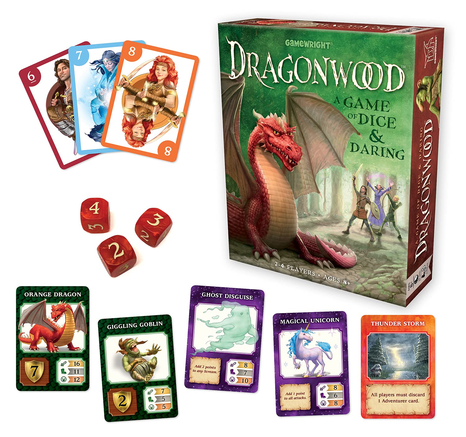 Gamewright Dragonwood A Game of Dice & Daring Board Game Multi-colored, 5"