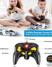 CEGOUFUN 1:18 Scale Transform RC Car Robot for Kids, Remote Control Car with One Button Deformation, 2.4Ghz Remote Control Police Toy Car with 360 Degree Drifting, Great Toys Gift for Boys Girls
