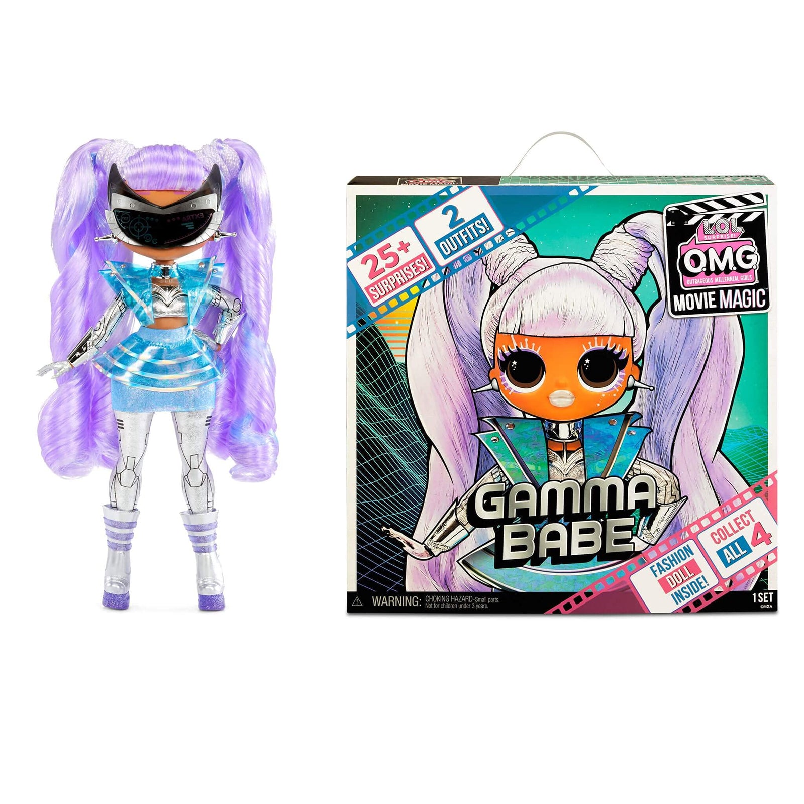 LOL Surprise OMG Movie Magic Gamma Babe Fashion Doll with 25 Surprises Including 2 Outfits, 3D Glasses, Movie Accessories, Reusable Playset– Gift for Kids, Toys for Girls Boys Ages 4 5 6 7+ Years Old