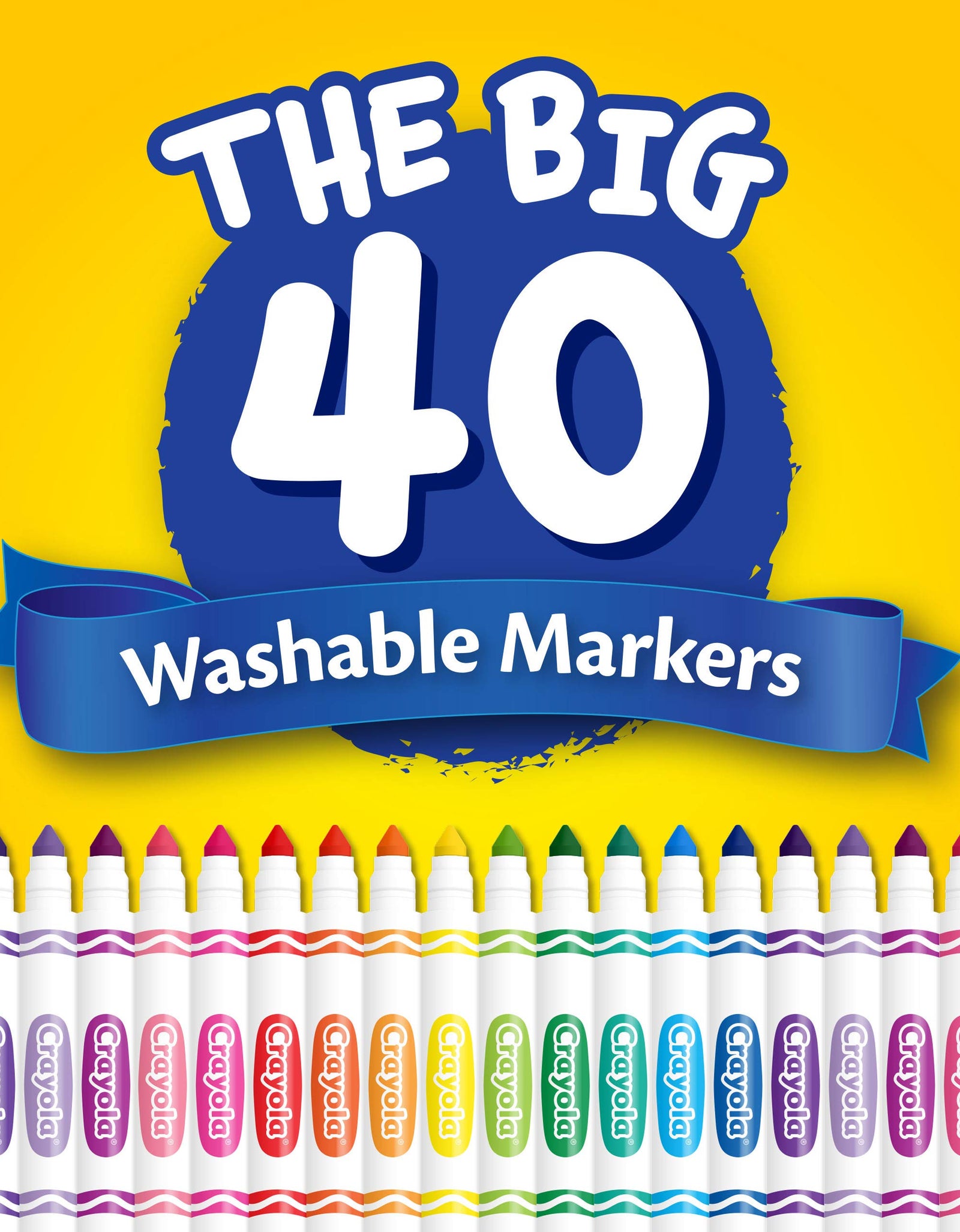 Crayola Ultra Clean Washable Markers, Kids Indoor Activities At Home, Broad Line, 40 Classic Colors
