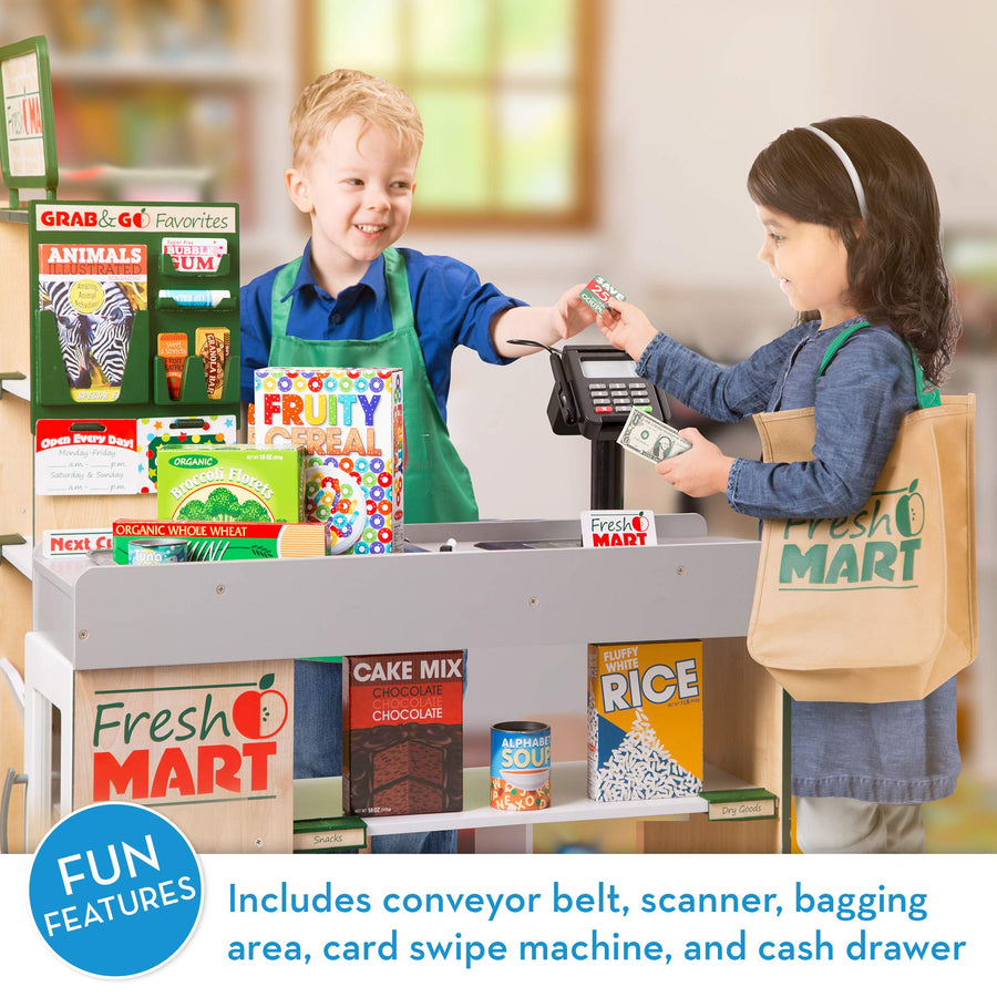 Melissa & Doug Freestanding Wooden Fresh Mart Grocery Store