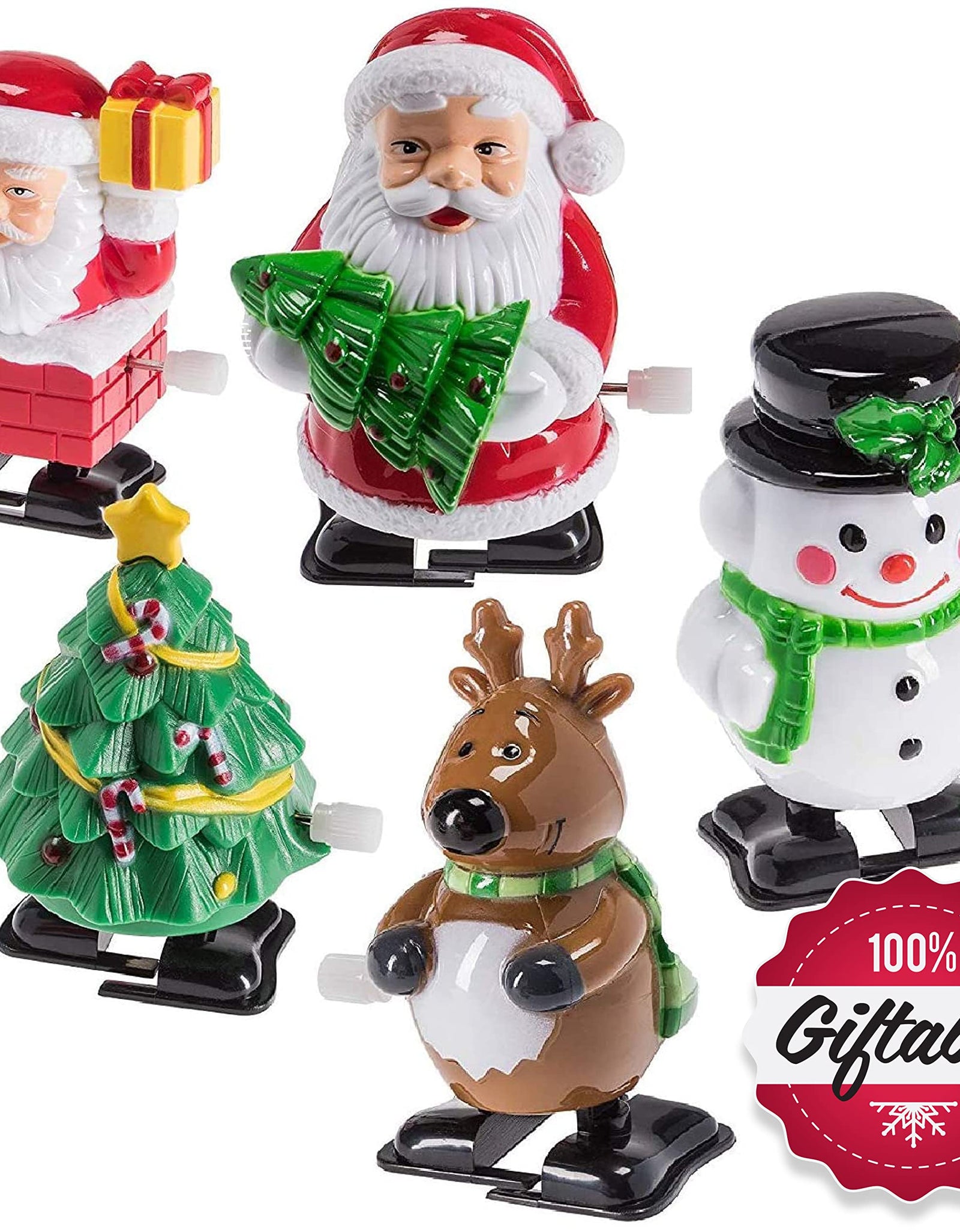 Prextex Christmas Wind Up Toys for Kids & Adult - Santas Christmas Tree Deer and Snowmen Wind up Stocking Stuffers