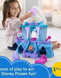 Fisher-Price Little People – Disney Frozen Elsa’s Enchanted Lights Palace musical playset with Anna and Elsa figures for toddlers and preschool kids
