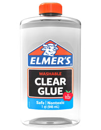 Elmer's Clear Liquid School Glue, Slime Glue, & Craft Glue | Large 32 Ounces for School Supplies & Slime Supplies | Washable Glue
