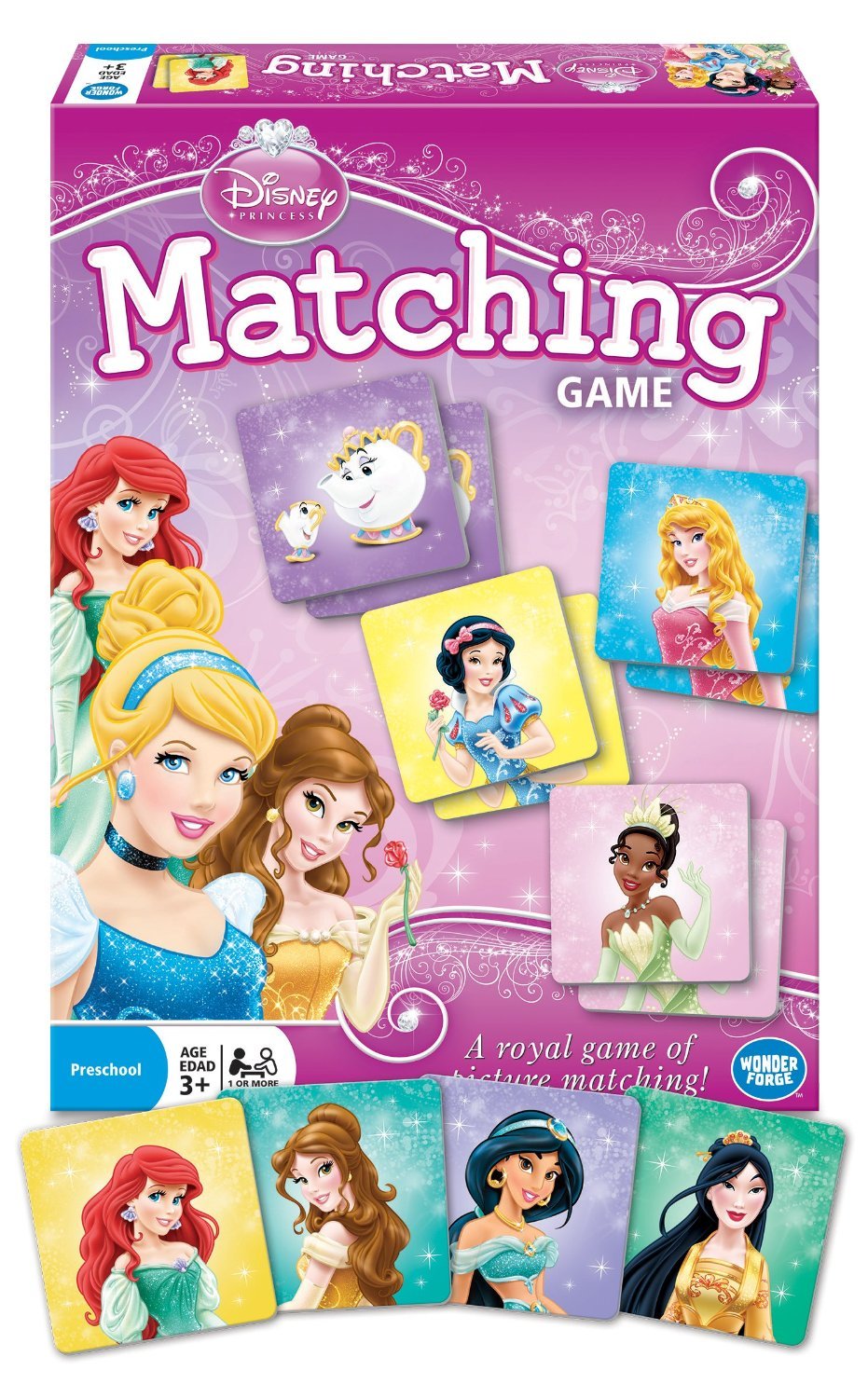 Wonder Forge Disney Princess Matching Game For Girls & Boys Age 3 To 5 - A Fun & Fast Princess Memory Game,Original Version