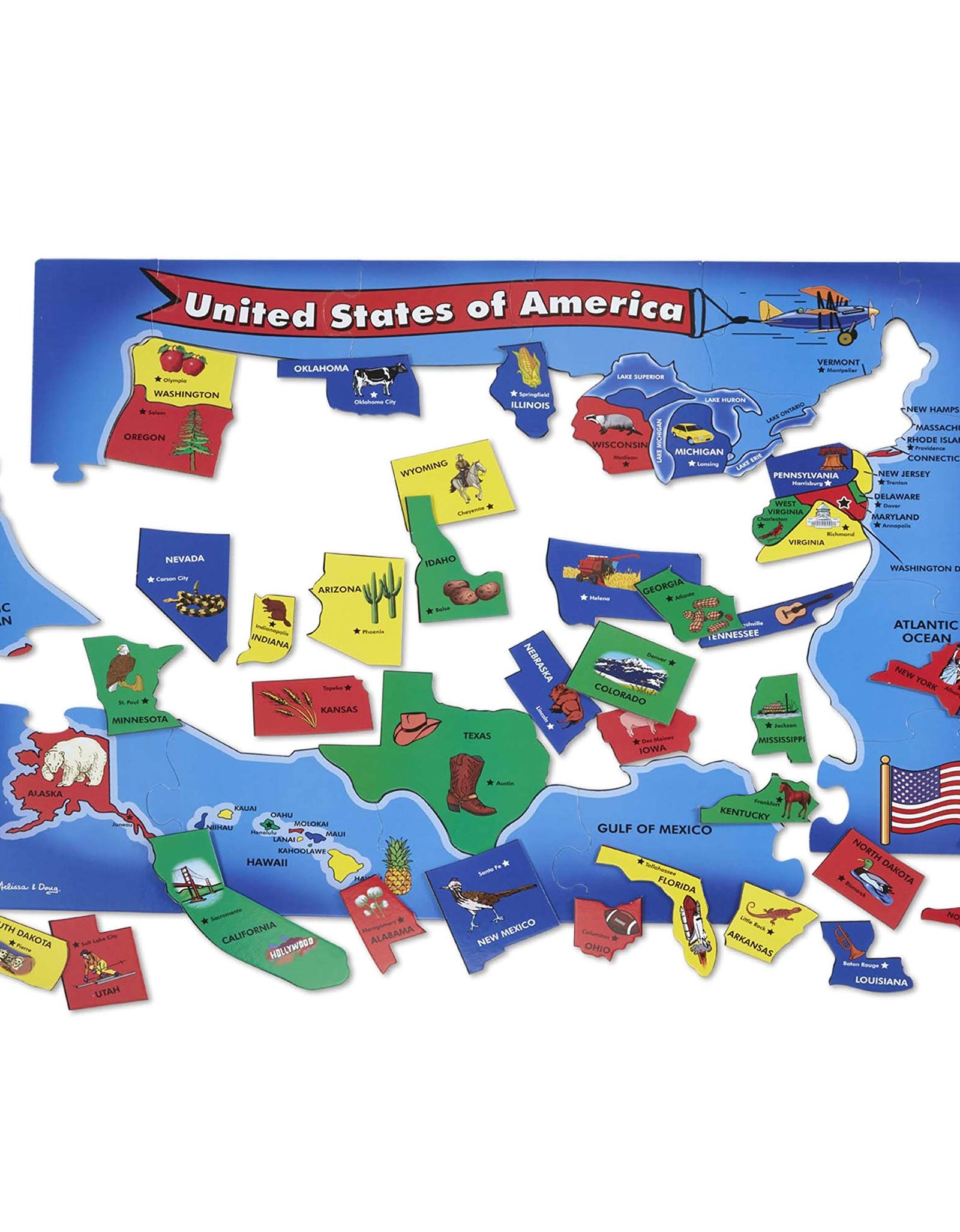 Melissa & Doug USA Map Floor Puzzle (51 pcs, 2 x 3 feet)